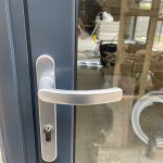 Close up of chrome door handle