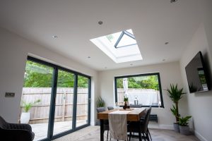 Bifold doors and roof lantern