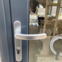 Close up of chrome door handle